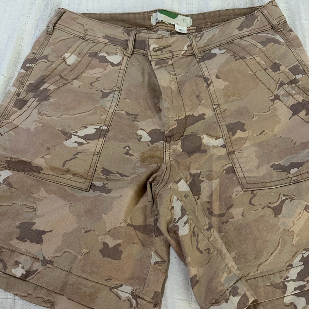 Anthropologie Tan Camouflage Cargo Shorts